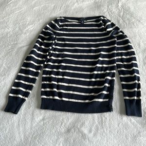 Tommy Hilfiger Pima cotton, navy blue and white striped sweater. Size XS.